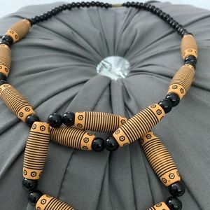 African beaded necklace and bracelet set